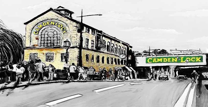 London Camden Town Camden Lock Canvas Wall Art Canvas Print