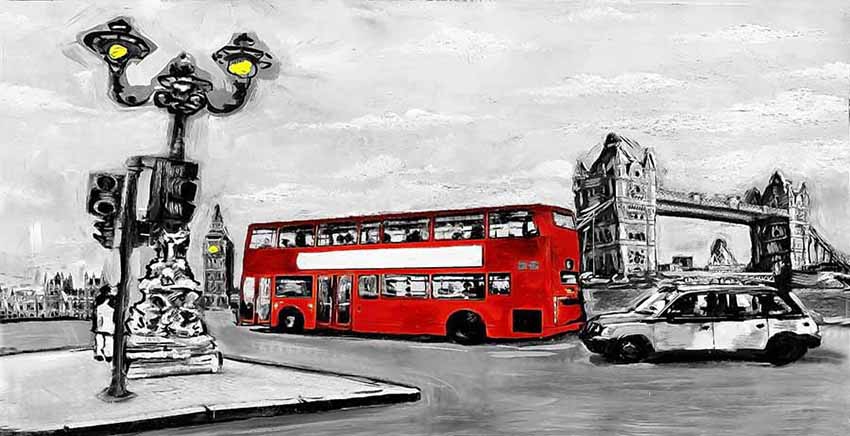London Red Bus Canvas Wall Art Canvas Print