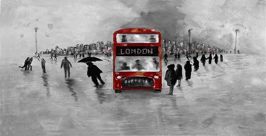 London Red Bus Canvas Wall Art Canvas Print