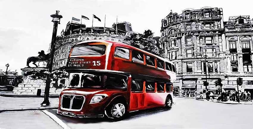 London Red Bus Canvas Wall Art Canvas Print