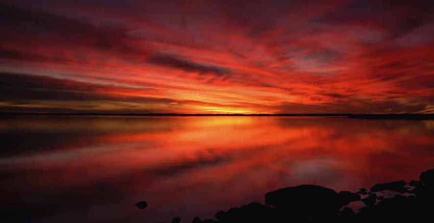 Canvas Wall Art Canvas Print Black And Red Sunset