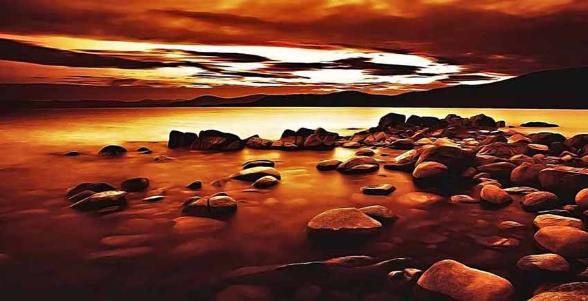Brown Sunset Canvas Wall Art Canvas Print