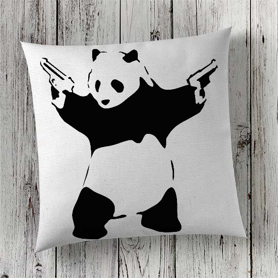 Cushion Cover Sublimation Print Banksy Panda