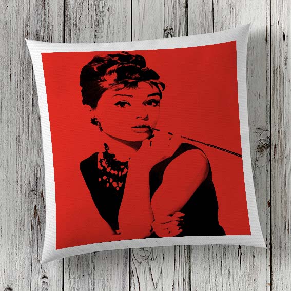 Cushion Cover Sublimation Print Audrey Hepburn